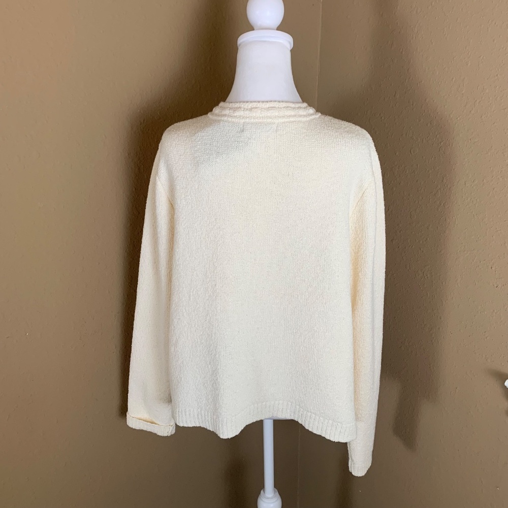 NWT H&M Cream Knit Cardigan Gold Buttons Size L - Picture 4 of 9